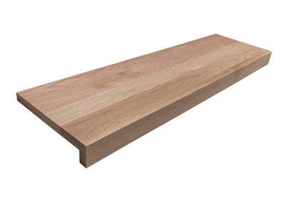 Unfinished red oak modern stair tread, 1 by 12 inches with 2.5-inch square nosing