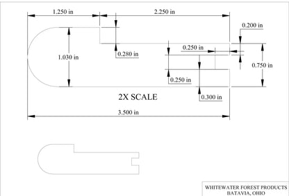 Factory Second Stair Nosing - 1 in. x 3.5 in. x 48 in. - Whitewater Forest Products