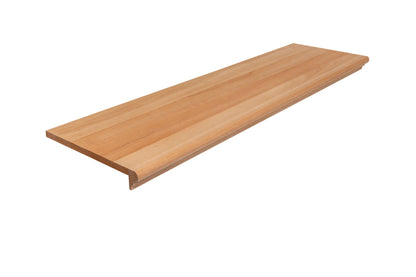 Unfinished poplar paint-grade traditional retrofit stair tread with bullnose, 5/8 by 11.5 inches