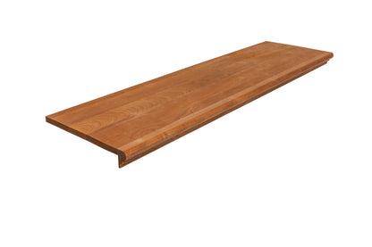 Unfinished hickory traditional retrofit stair tread with bullnose, 5/8 by 11.5 inches