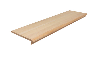 Unfinished maple traditional retrofit stair tread with bullnose, 5/8 by 11.5 inches