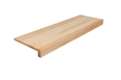 Unfinished maple modern retrofit stair tread, square nosing, 5/8 by 11.5 inches
