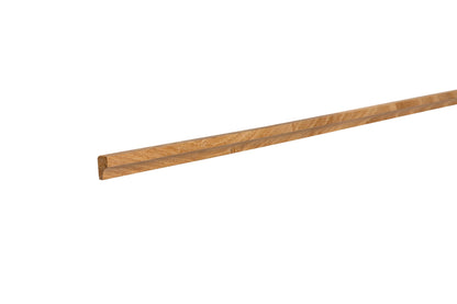 Unfinished maple cove molding, 1/2 by 3/4 inch, showing the end profile